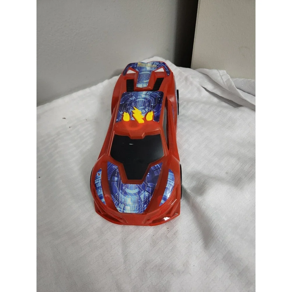 Thunder Racer Toy Sports Car Red with Blue Graphics Max Turbo Tires